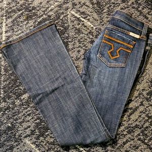 Premium Brand Frankie B Low Rise Distressed Flare Jean, Size 6, New